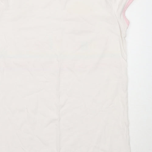 TU Girls White  Cotton Basic T-Shirt Size 9 Years Round Neck  - beach