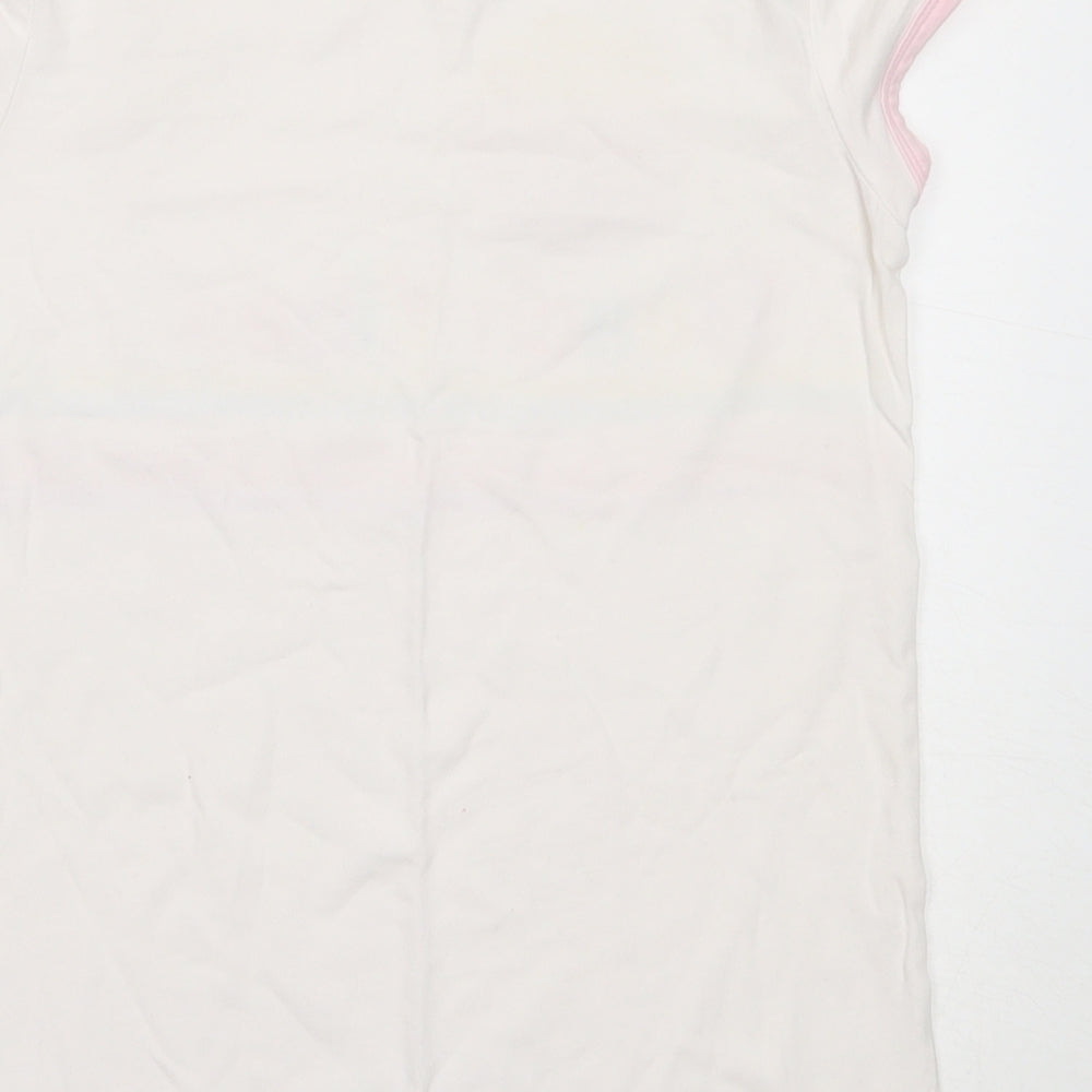 TU Girls White  Cotton Basic T-Shirt Size 9 Years Round Neck  - beach