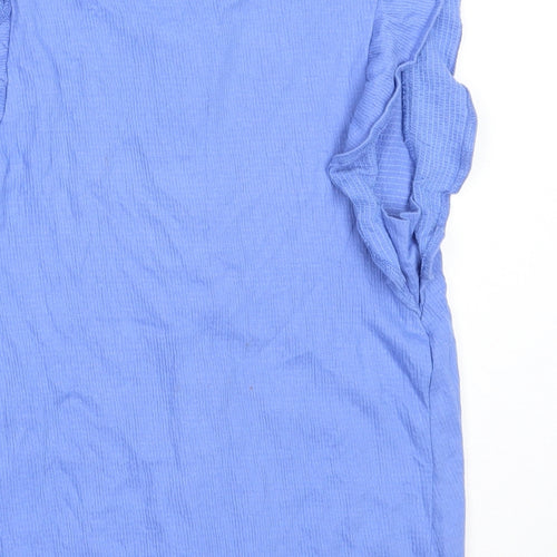 F&F Girls Blue  Cotton Basic Button-Up Size 9-10 Years Round Neck