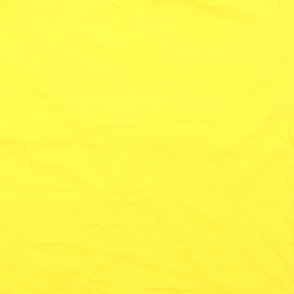 George Girls Yellow  Cotton Basic T-Shirt Size 9-10 Years Round Neck  - Pudsey Bear Children in Need