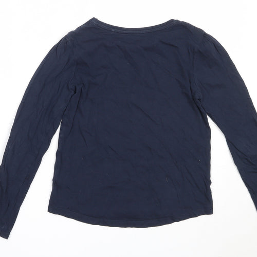 TU Girls Blue  Cotton Basic T-Shirt Size 9 Years Round Neck