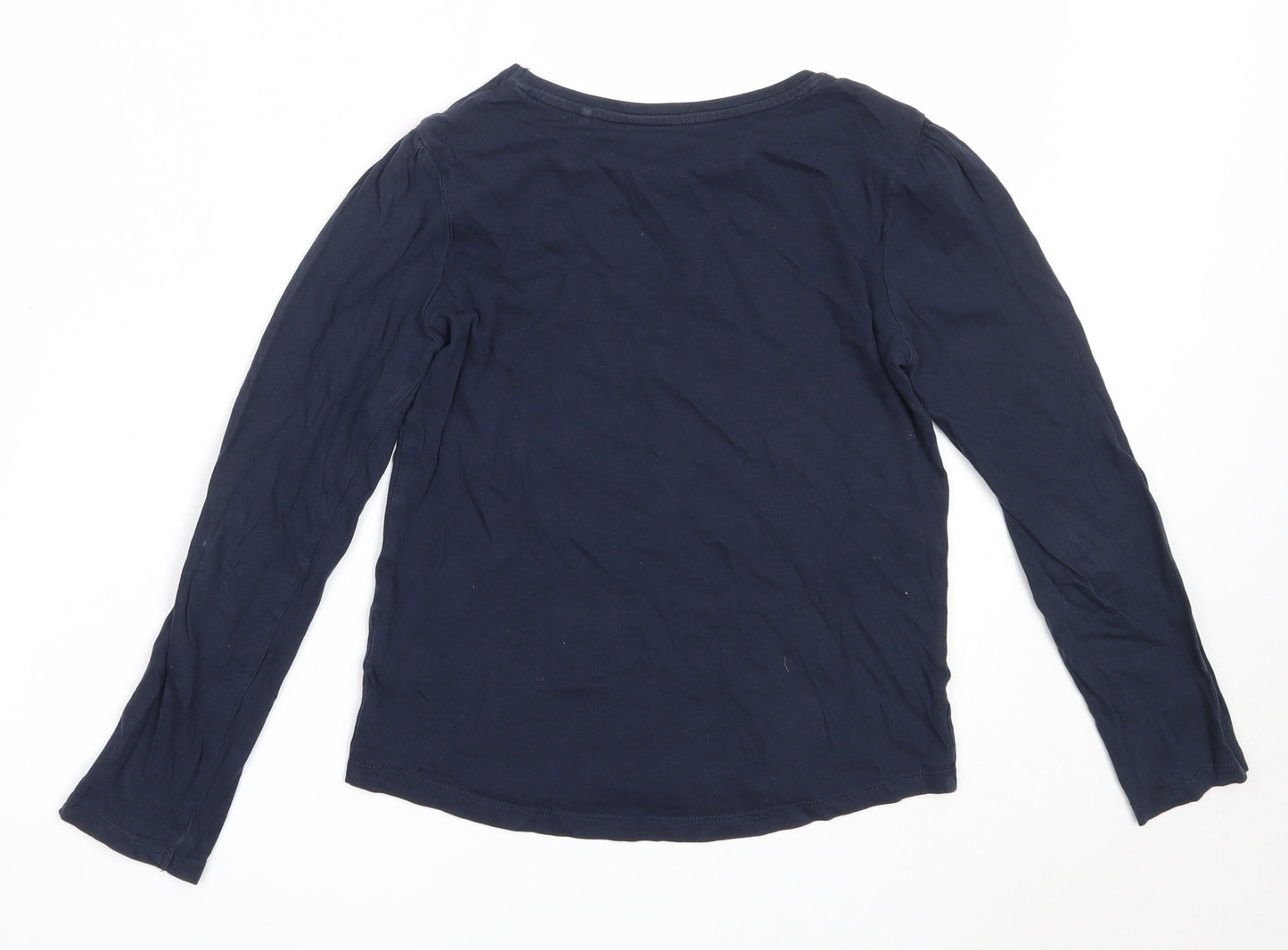 TU Girls Blue  Cotton Basic T-Shirt Size 9 Years Round Neck