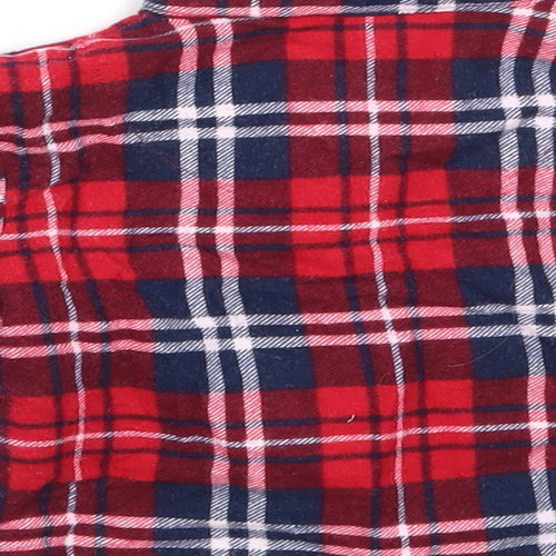 Primark Boys Red Check Cotton Basic Button-Up Size 6-9 Months Collared