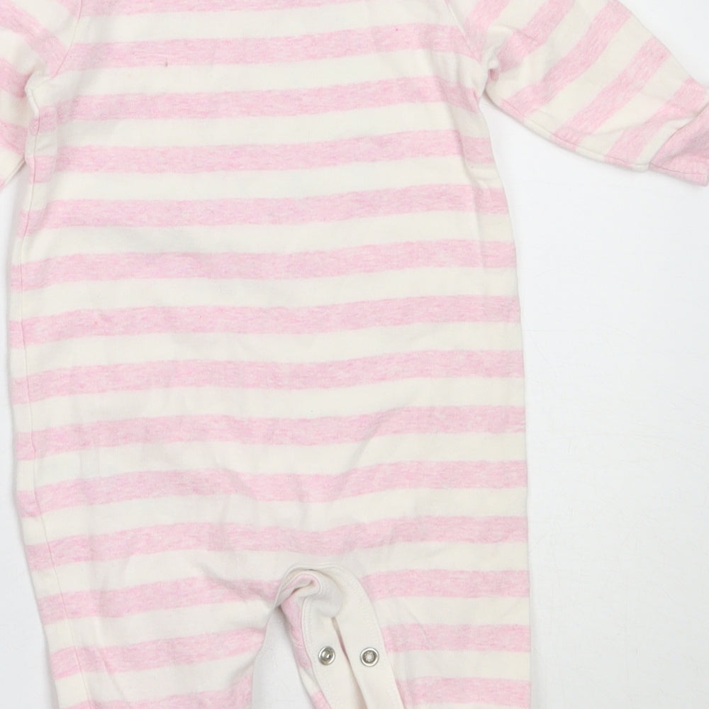 Blue Zoo Girls Pink Striped Cotton Babygrow One-Piece Size 3-6 Months