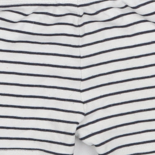 George Boys White Striped Cotton Cropped Trousers Size 9-12 Months