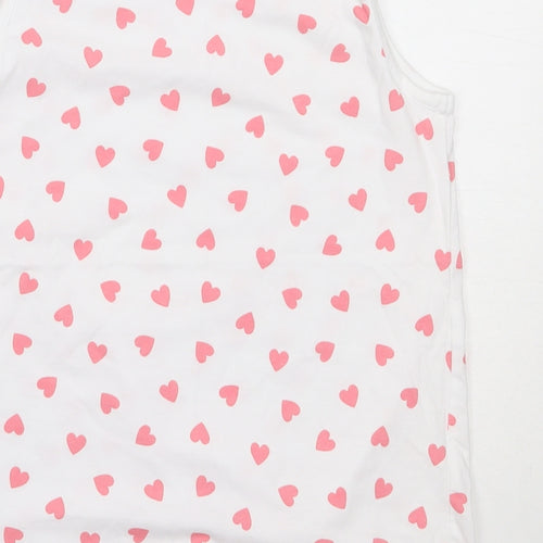 George Girls White  Cotton Basic Tank Size 10-11 Years Round Neck