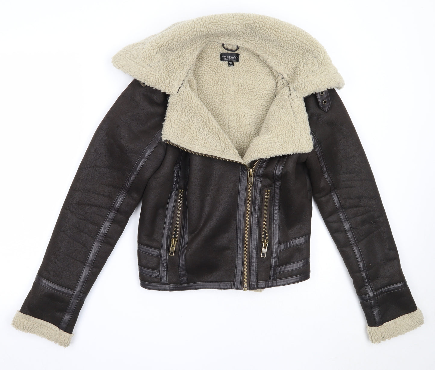 Topshop Girls Brown   Jacket Coat Size 10 Years  Zip