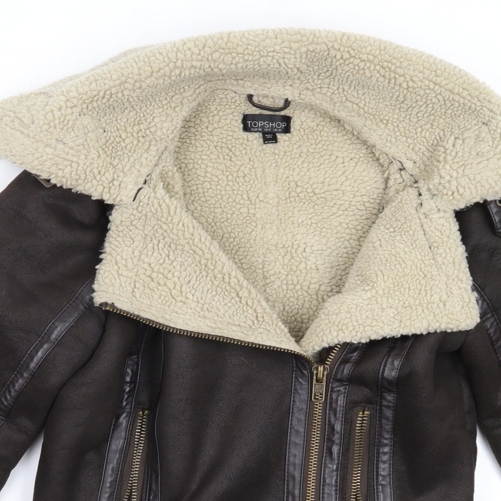 Topshop Girls Brown   Jacket Coat Size 10 Years  Zip