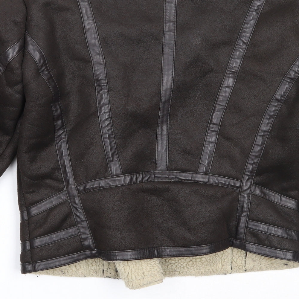 Topshop Girls Brown   Jacket Coat Size 10 Years  Zip