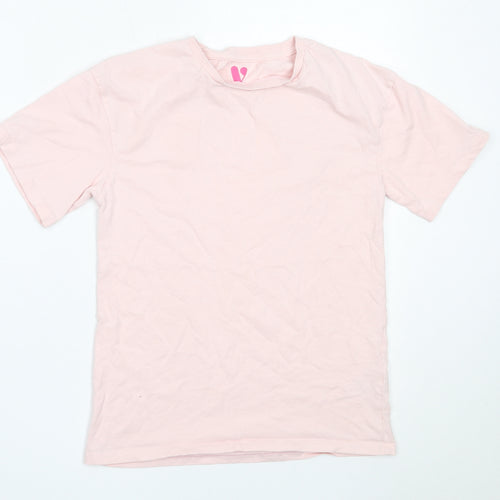 Very Girls Pink  Cotton Basic T-Shirt Size 11 Years Round Neck