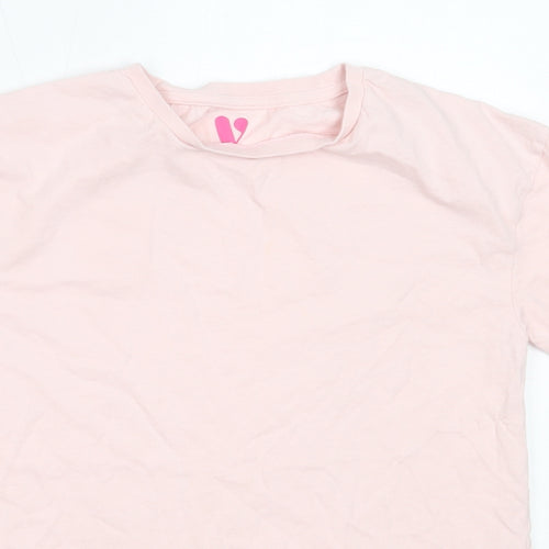Very Girls Pink  Cotton Basic T-Shirt Size 11 Years Round Neck