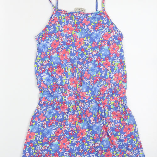 NEXT Girls Multicoloured Floral Cotton A-Line  Size 11 Years  Square Neck Pullover