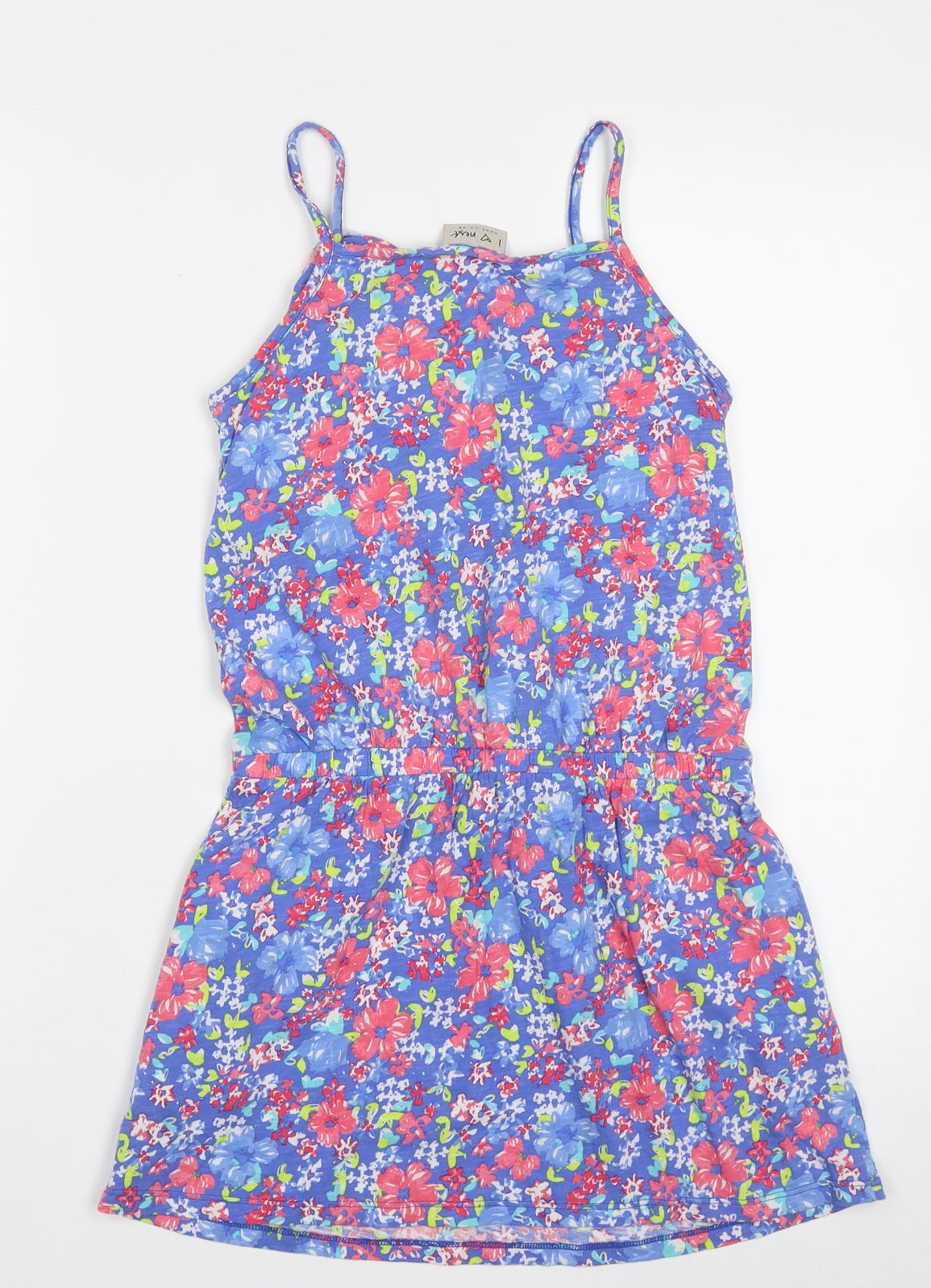 NEXT Girls Multicoloured Floral Cotton A-Line  Size 11 Years  Square Neck Pullover