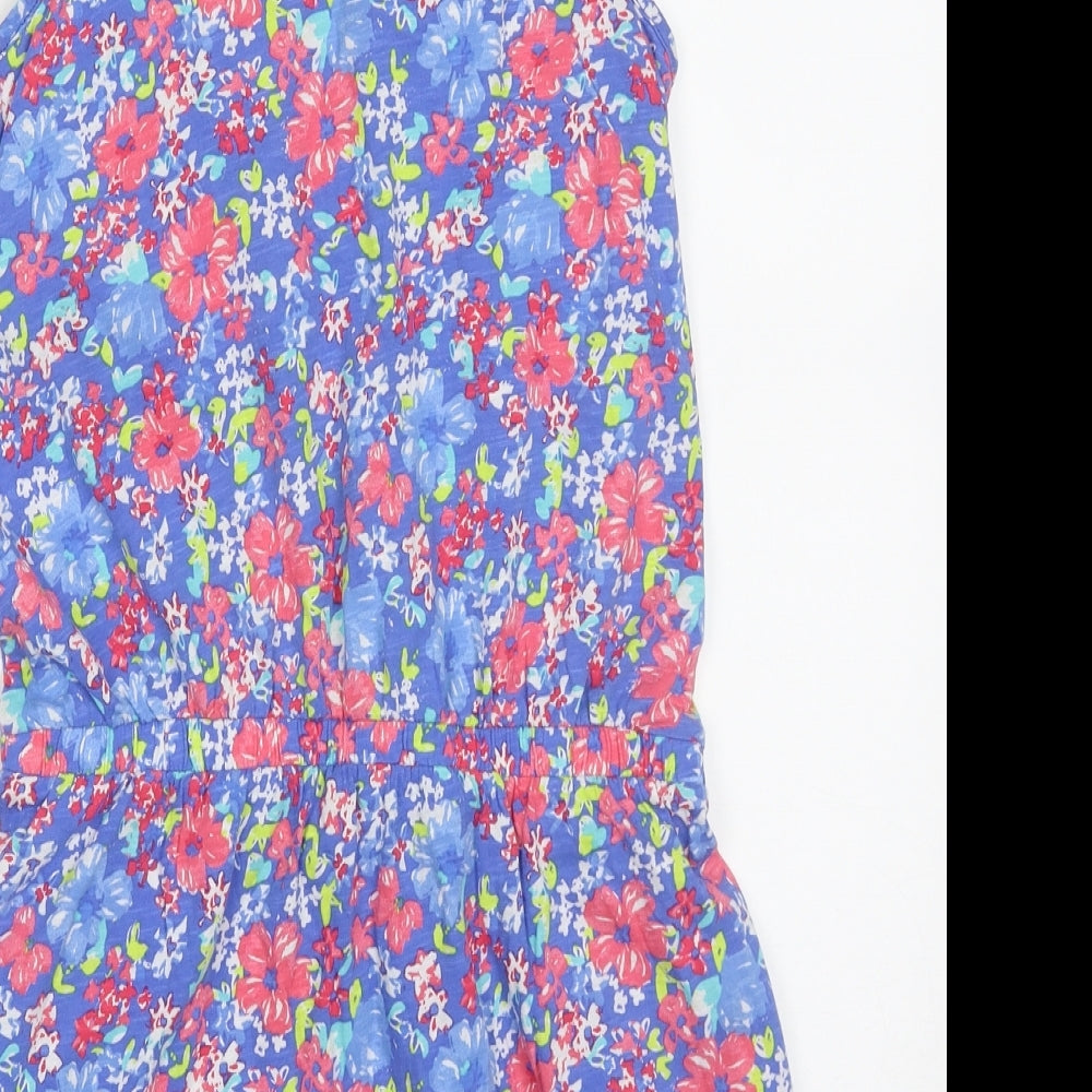 NEXT Girls Multicoloured Floral Cotton A-Line  Size 11 Years  Square Neck Pullover