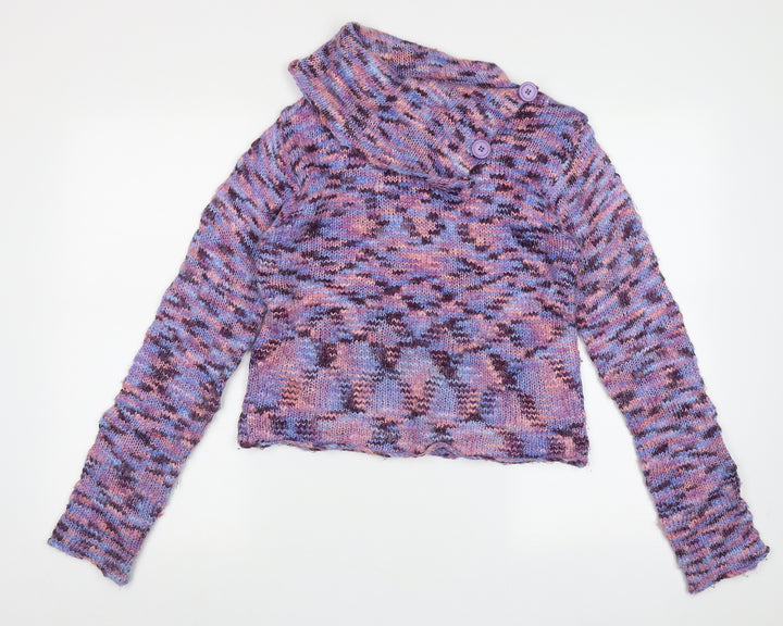 George Girls Purple Roll Neck Geometric Acrylic Pullover Jumper Size 13-14 Years Pullover