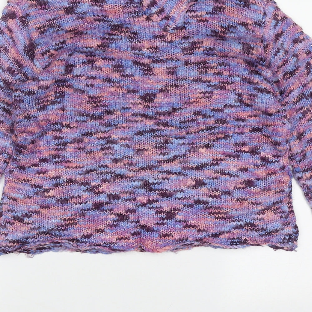 George Girls Purple Roll Neck Geometric Acrylic Pullover Jumper Size 13-14 Years  Pullover