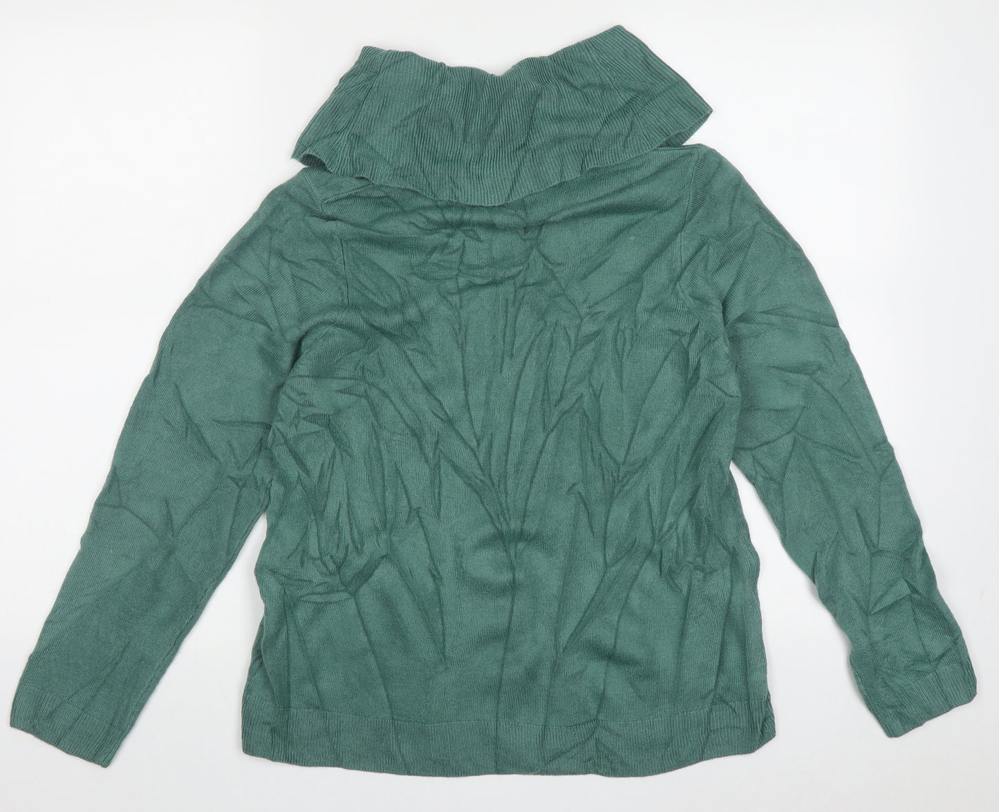 Marks and Spencer Womens Green Roll Neck  Acrylic Pullover Jumper Size 14
