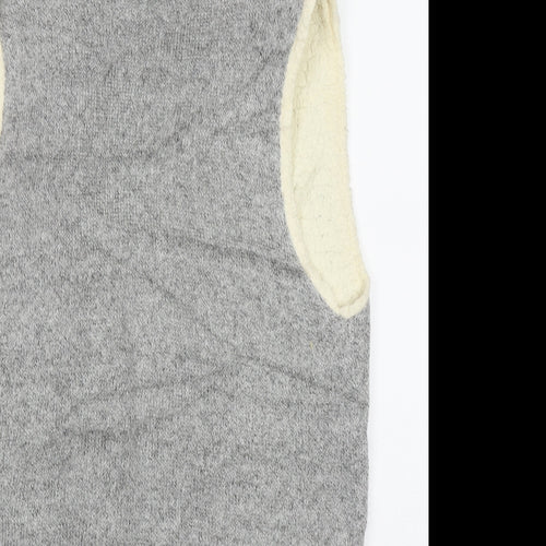 FOREVER 21 Womens Grey V-Neck  Acrylic Cardigan Jumper Size S