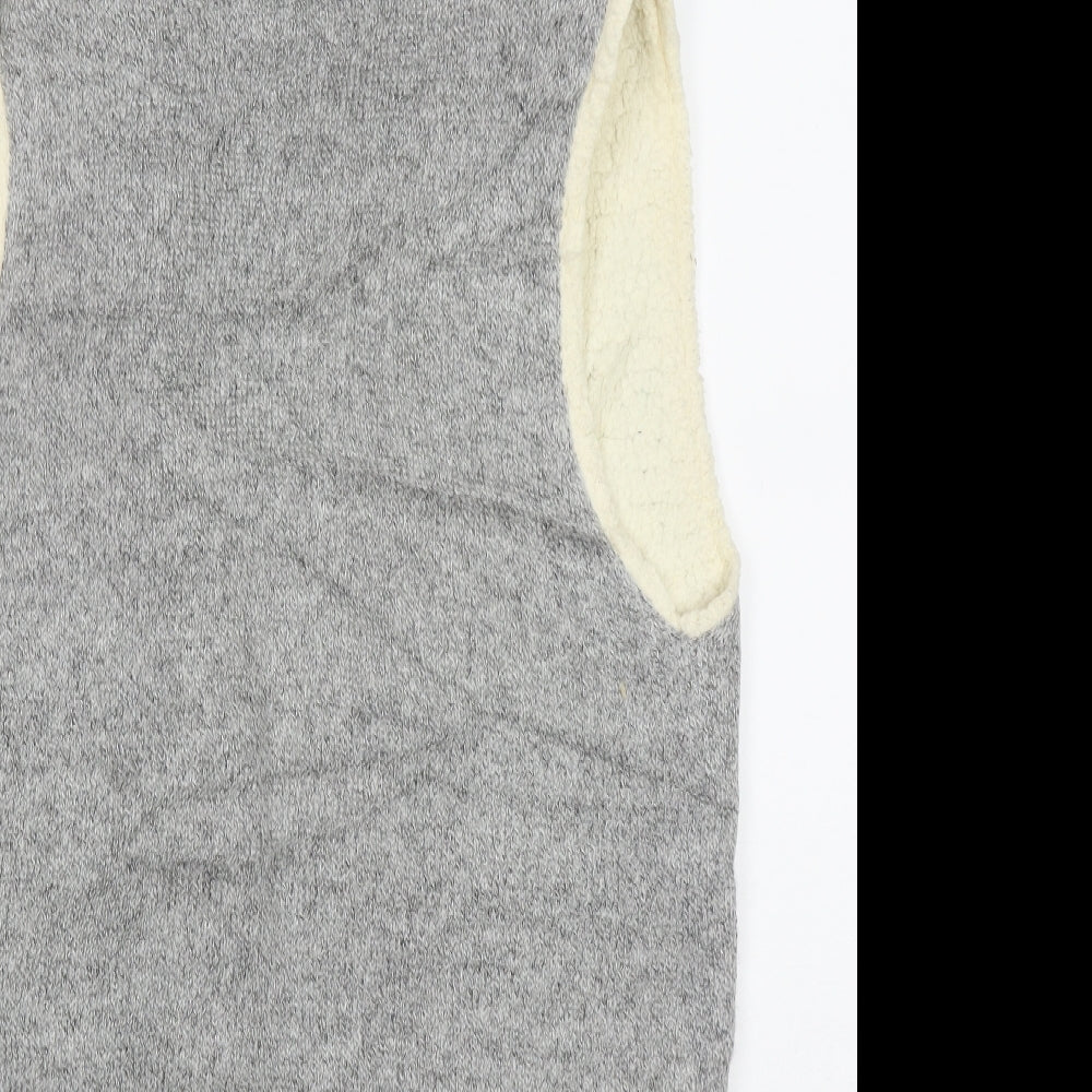 FOREVER 21 Womens Grey V-Neck  Acrylic Cardigan Jumper Size S