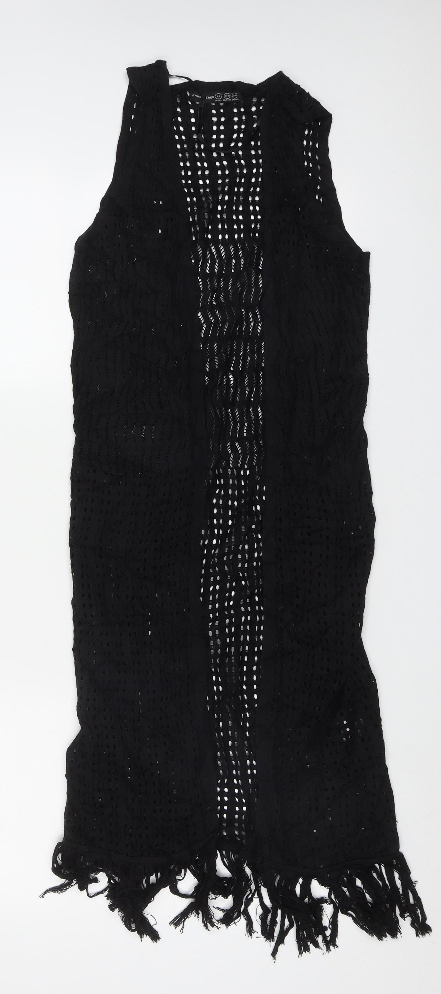 Atmosphere Womens Black V-Neck  Acrylic Cardigan Jumper Size 8