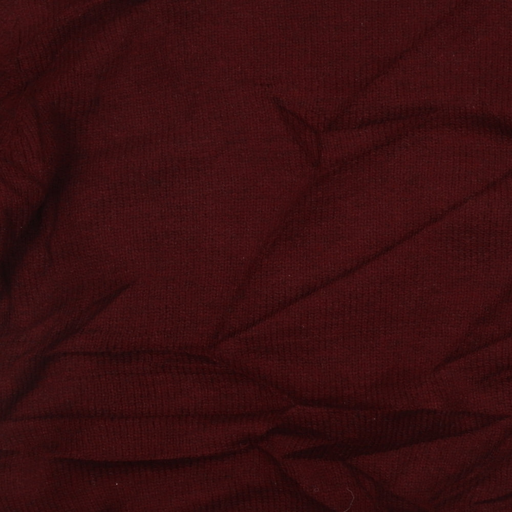 Cedar Wood State Mens Red Crew Neck Geometric Acrylic Pullover Jumper Size XL