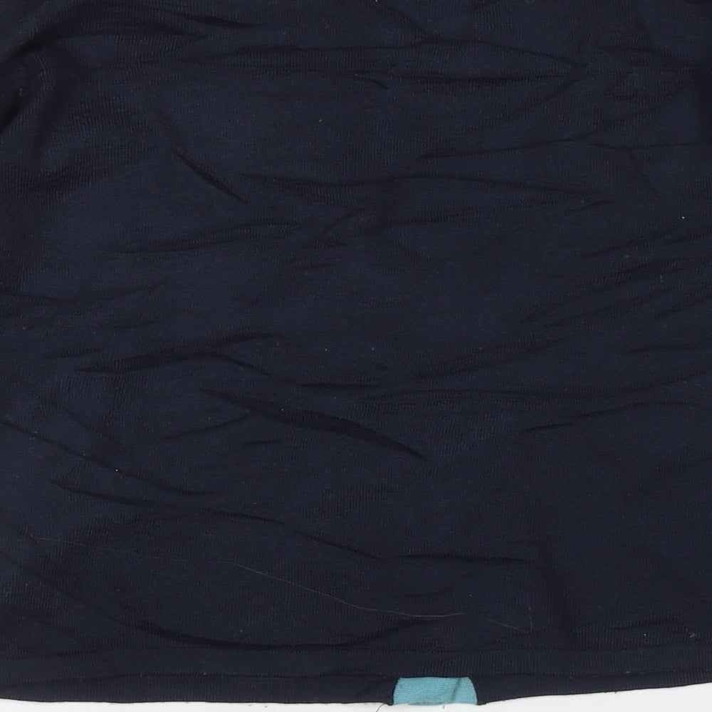 Mango Womens Blue V-Neck  Acrylic Cardigan Jumper Size S