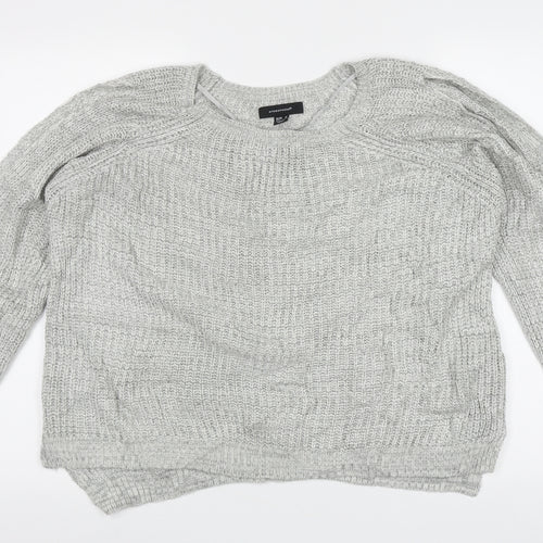 Atmosphere Womens Grey Boat Neck  Acrylic Pullover Jumper Size 12   - cold shoudler