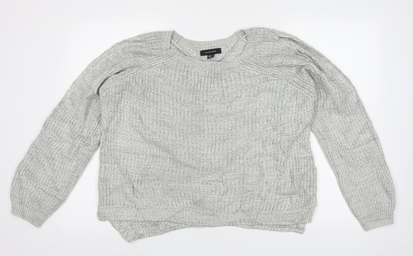 Atmosphere Womens Grey Boat Neck  Acrylic Pullover Jumper Size 12   - cold shoudler