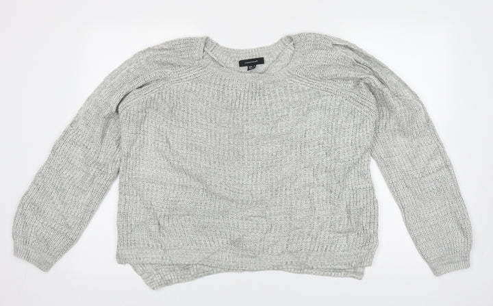 Atmosphere Womens Grey Boat Neck  Acrylic Pullover Jumper Size 12   - cold shoudler