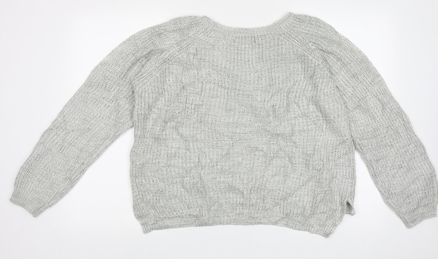 Atmosphere Womens Grey Boat Neck  Acrylic Pullover Jumper Size 12   - cold shoudler