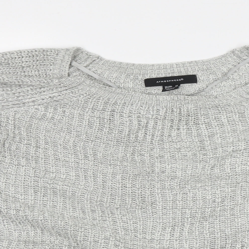 Atmosphere Womens Grey Boat Neck  Acrylic Pullover Jumper Size 12   - cold shoudler
