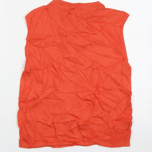 Off Shoot Womens Orange Crew Neck  Viscose Vest Jumper Size M