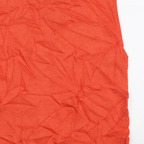 Off Shoot Womens Orange Crew Neck  Viscose Vest Jumper Size M