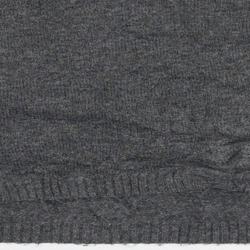 Topshop Womens Grey Crew Neck  Acrylic Pullover Jumper Size 10