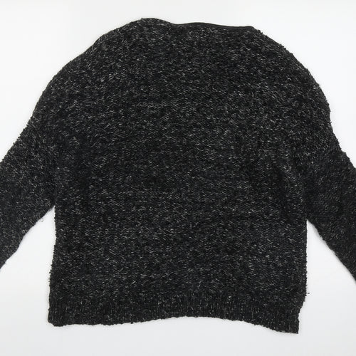 Katsumi Womens Black Crew Neck  Acrylic Pullover Jumper Size M