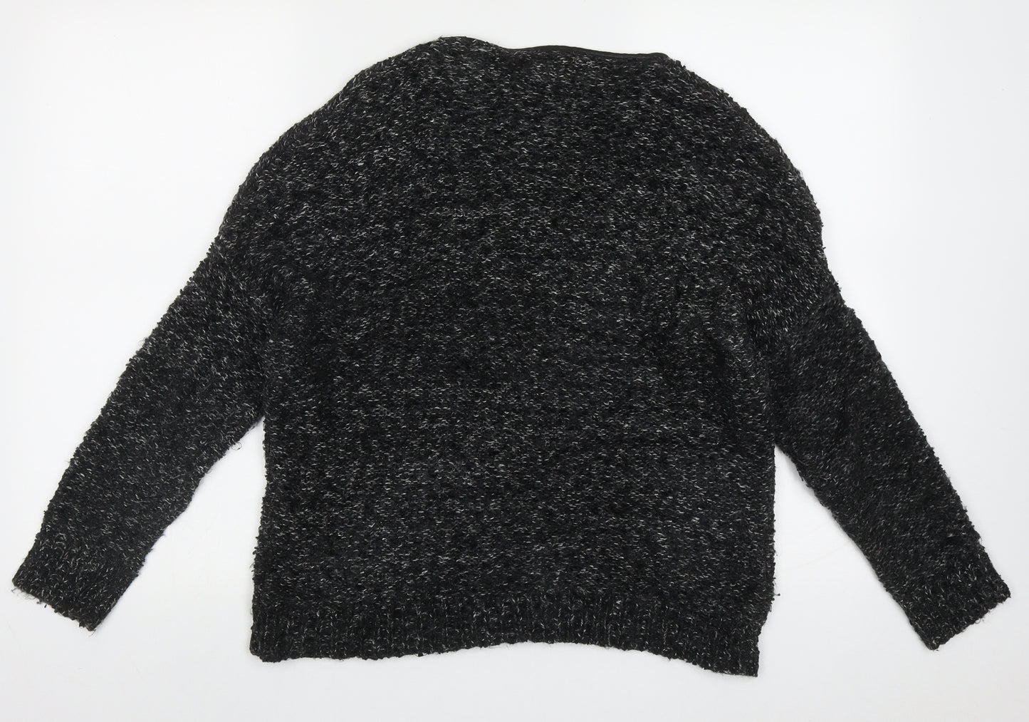 Katsumi Womens Black Crew Neck  Acrylic Pullover Jumper Size M