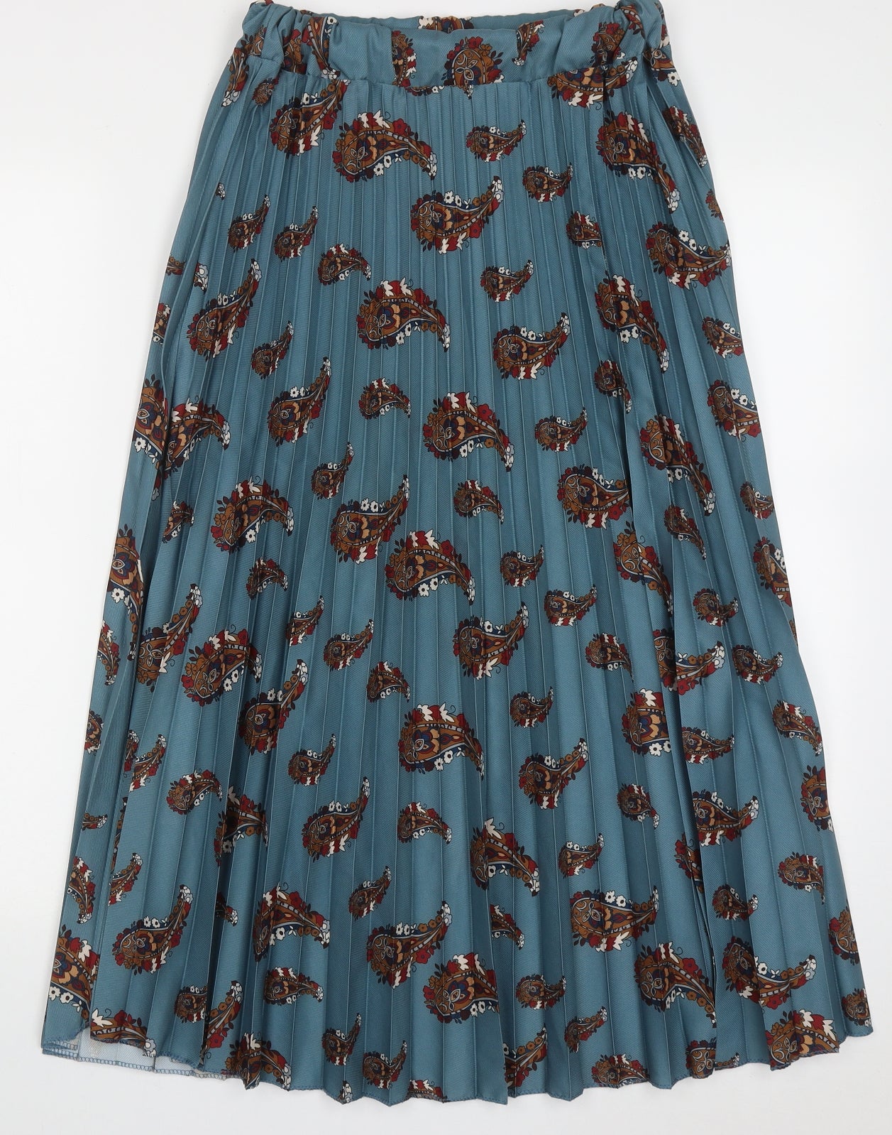 New Collection Italy Womens Blue Geometric Polyester A-Line Skirt Size 8