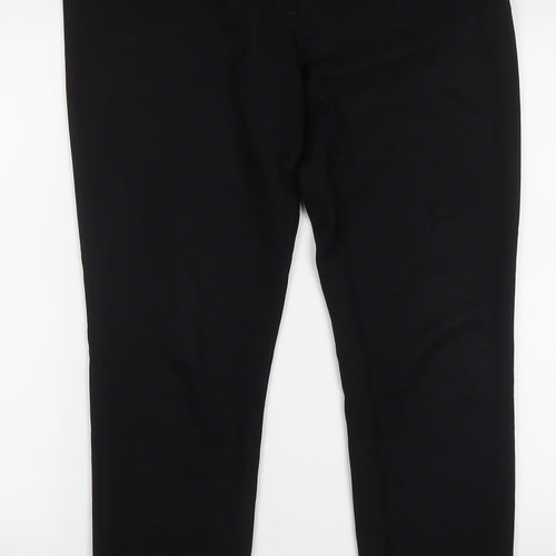 New Look Womens Black  Polyester Trousers  Size 14 L30 in Regular Hook & Eye