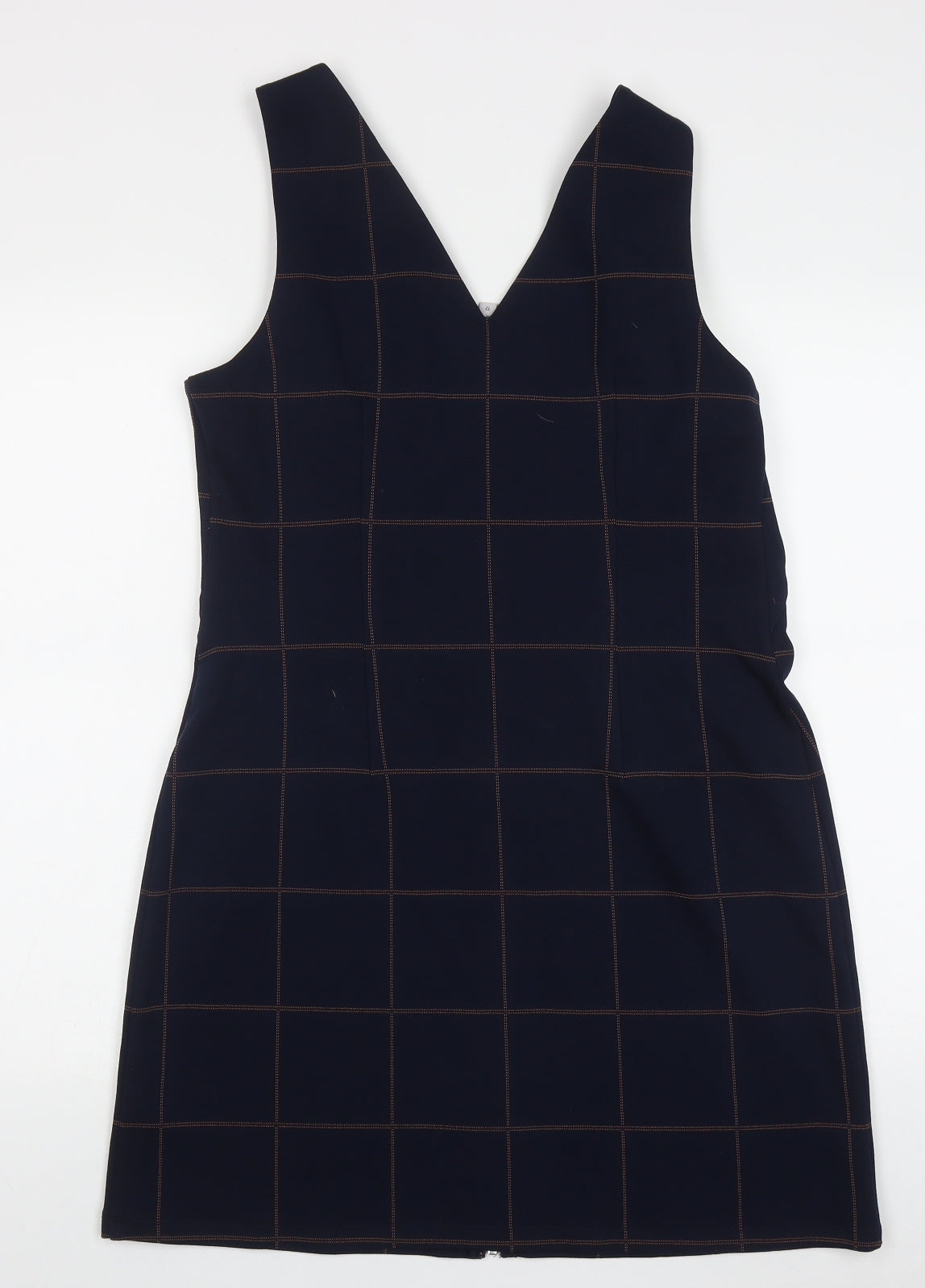 Bravissimo Womens Blue Check Polyacrylate Fibre Tank Dress  Size 12  V-Neck Zip - Curve