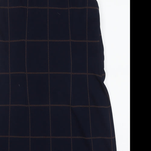Bravissimo Womens Blue Check Polyacrylate Fibre Tank Dress  Size 12  V-Neck Zip - Curve
