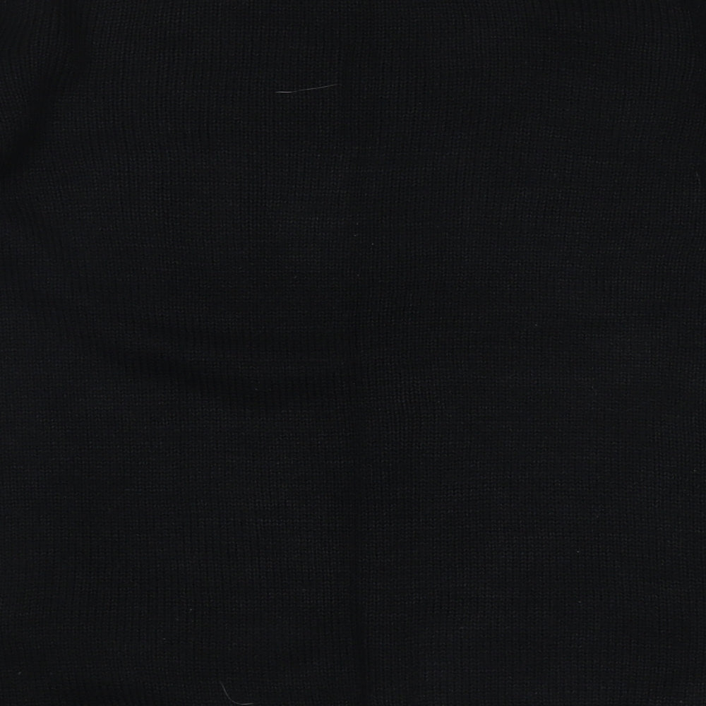 Papaya Womens Black Crew Neck  Acrylic Pullover Jumper Size S   - santa