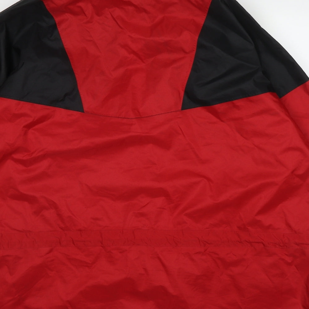 Outdoor Scene Mens Red   Overcoat Coat Size 2XL  Zip