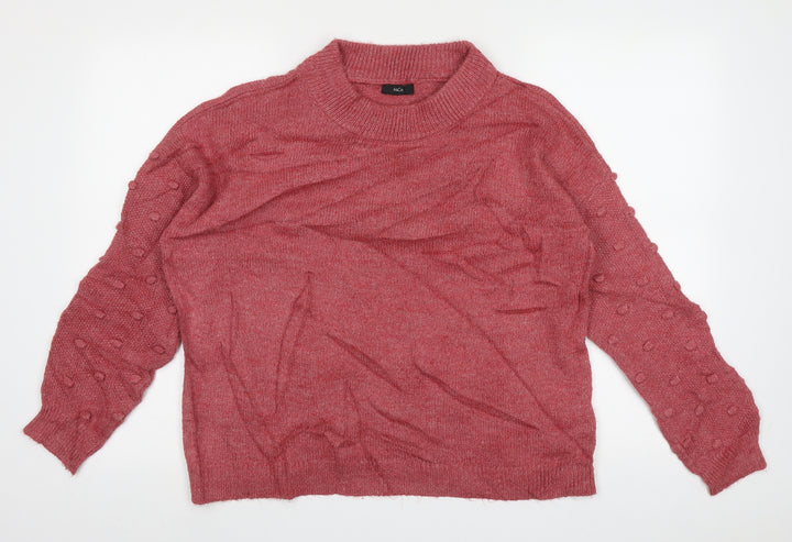 M&Co Womens Pink Crew Neck Polyacrylate Fibre Pullover Jumper Size 12