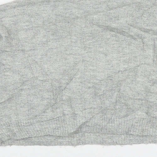 Topshop Womens Grey Crew Neck Geometric Acrylic Pullover Jumper Size 6   - crop jumper