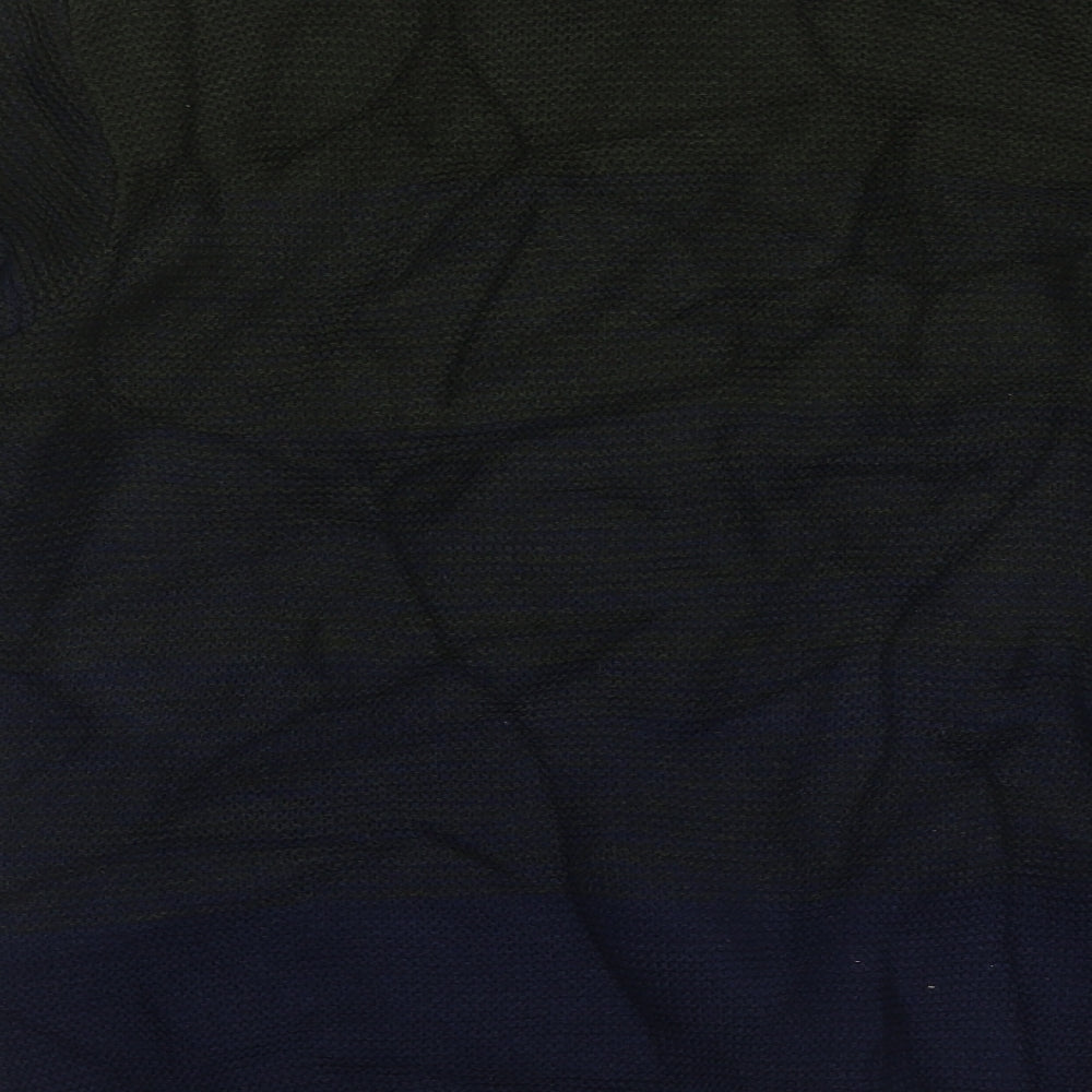 The British Jumper Company Mens Blue Crew Neck Geometric Cotton Pullover Jumper Size M