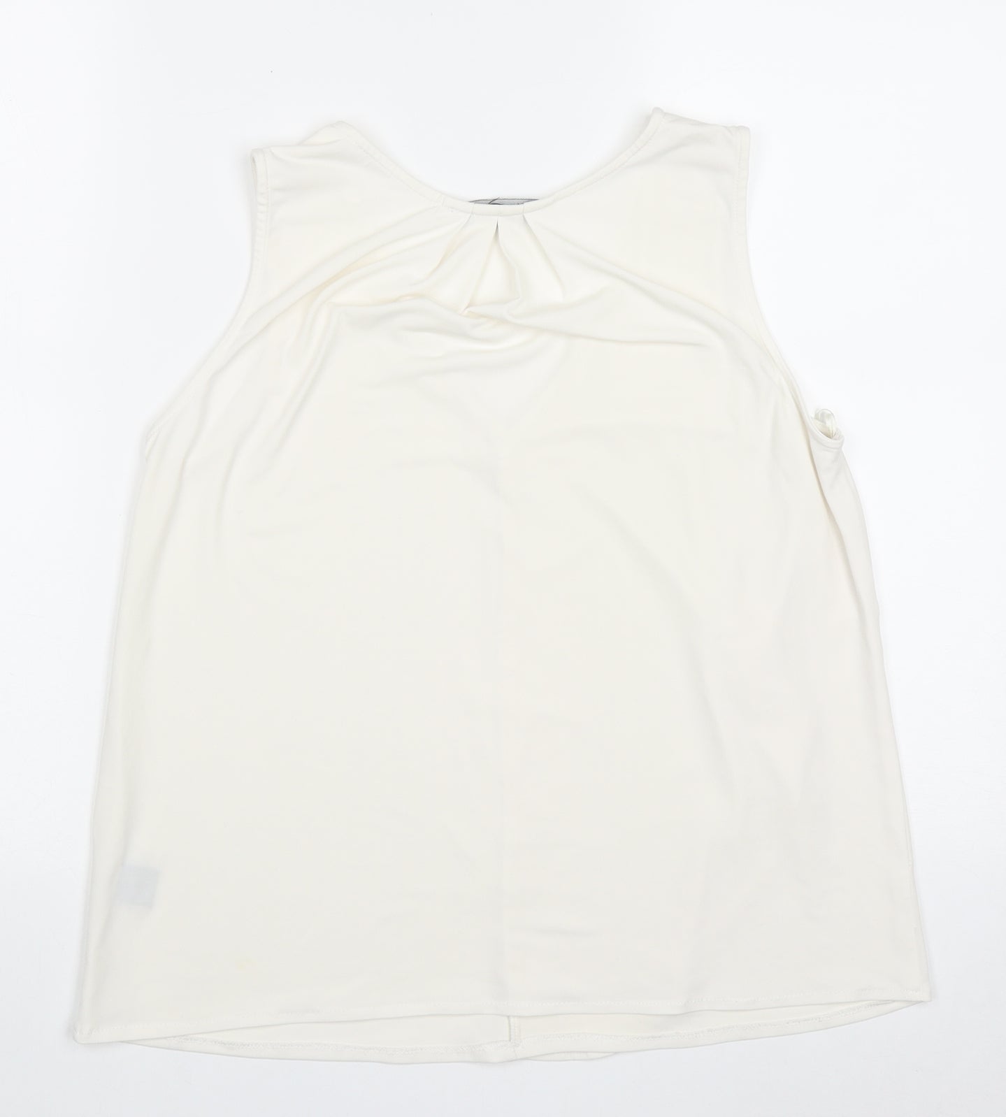 mixolo Womens White  Polyester Basic Tank Size M V-Neck