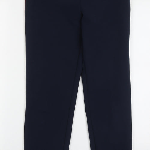 Autograph Womens Blue Striped Polyester Trousers  Size 8 L28 in Regular Hook & Eye