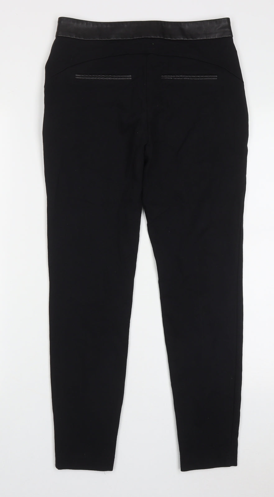 River Island Womens Black  Viscose Trousers  Size 10 L27 in Regular Button