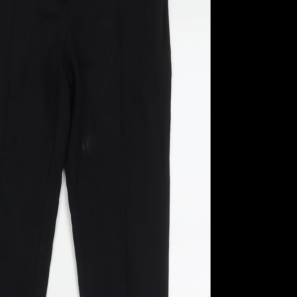 River Island Womens Black  Viscose Trousers  Size 10 L27 in Regular Button