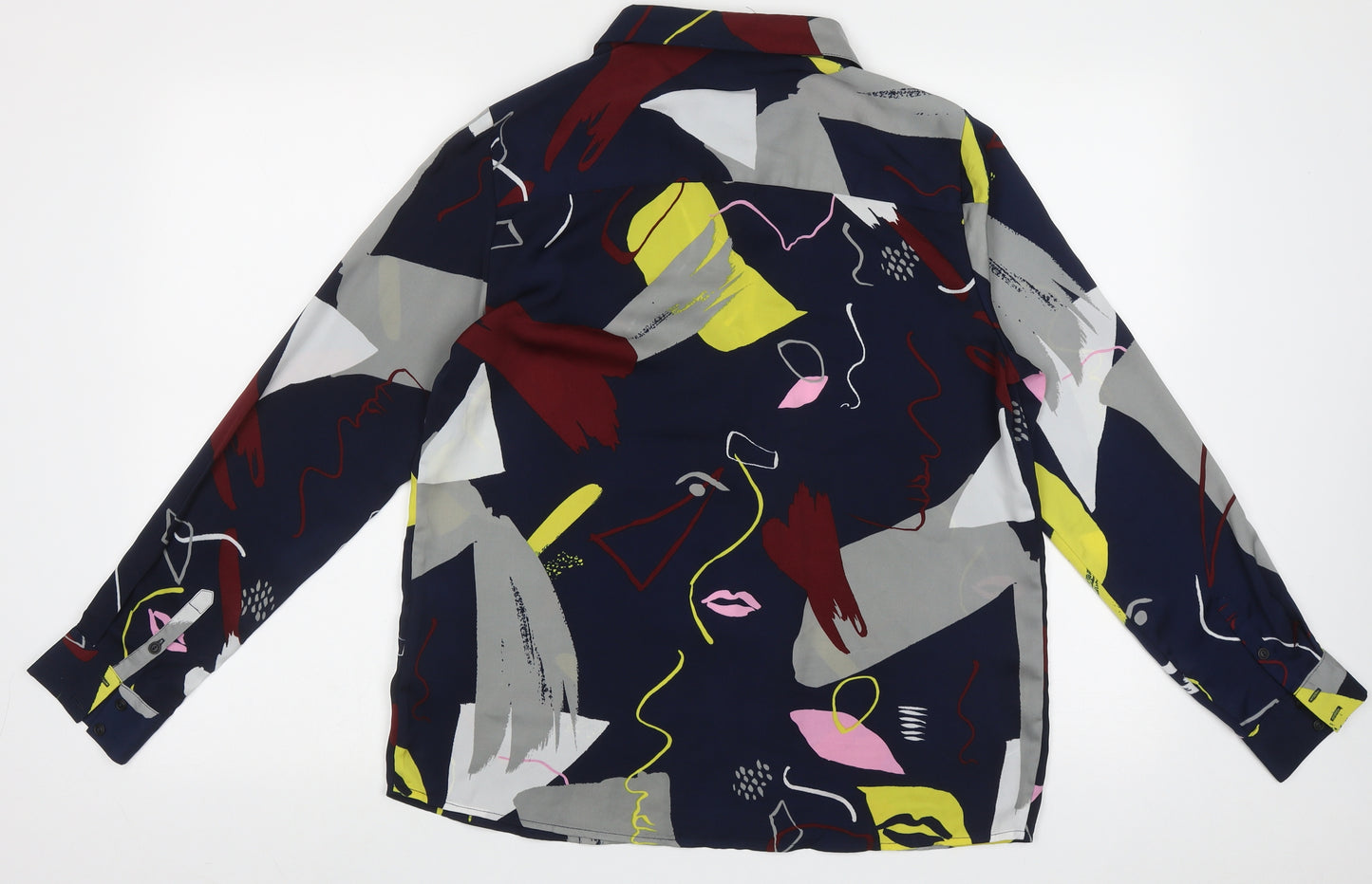 Denim Hunter Womens Multicoloured Geometric Polyester Basic Button-Up Size 12 Collared